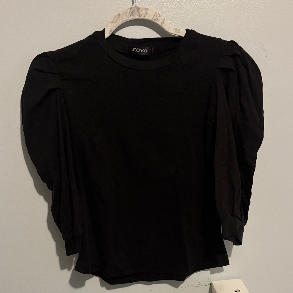 Zoya Elegant Black Long Sleeve Top